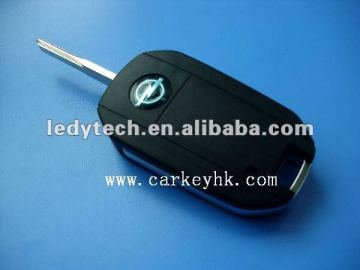 Top quality Opel 2 button flip key shell with HU43 blade