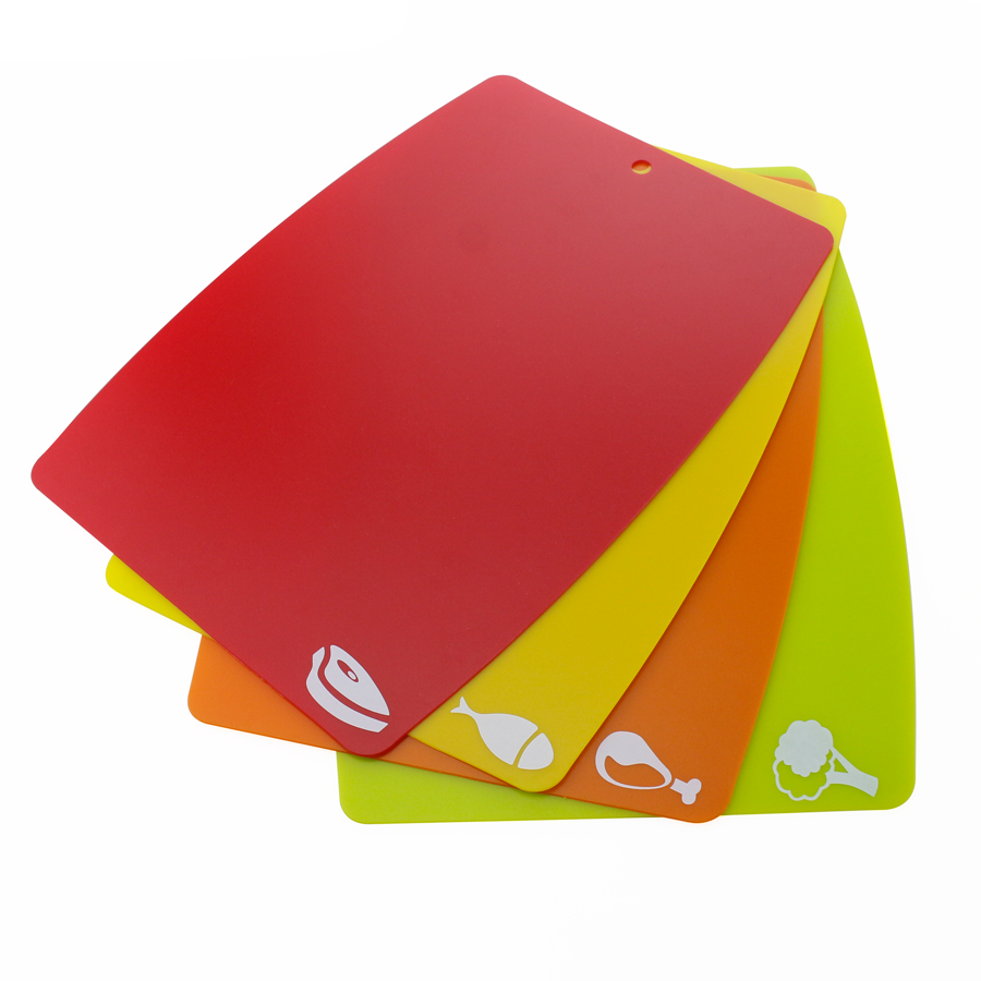 4PCS Flexible Plastic Cutting Board Set