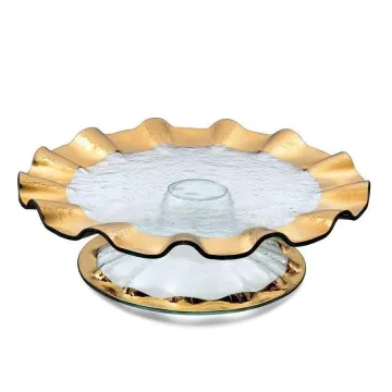 clear glass dishes stand