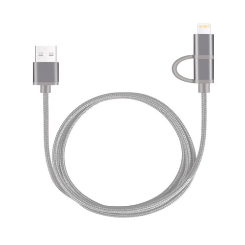 2in1 Lightning Micro USB Cable Nylon Braided