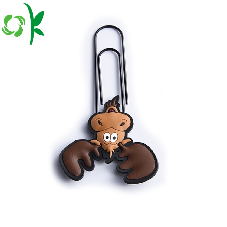 High Quality Cartoon Silicone Clip Bookmark for Promotion