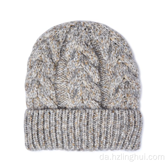 Varm vinterhatte akrylstrikket manchet beanie cap