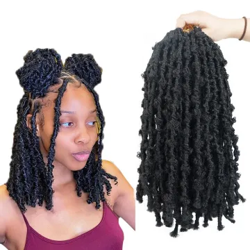 Butterfly Nu Faux Locs 14 Inch Pre-twisted Nu Faux Locs Knotless Crochet Hair Pre-looped Crochet Braids
