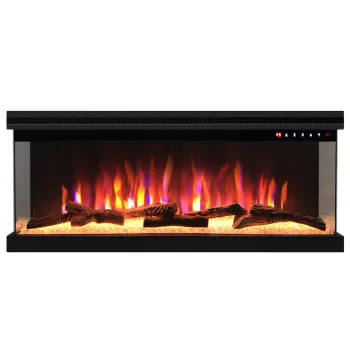 Wholesale Wall Mounted 3 Side Decorative Electric Fireplace with LED Light and Decorative Flame