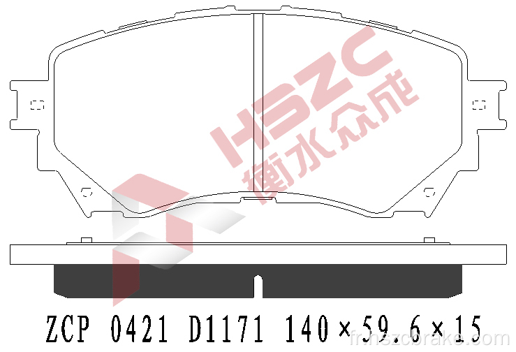 Plaque de frein en céramique FMSI D1711 pour Mazda