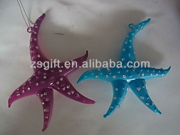 refined factory outlets glass sea star christmas tree decorations