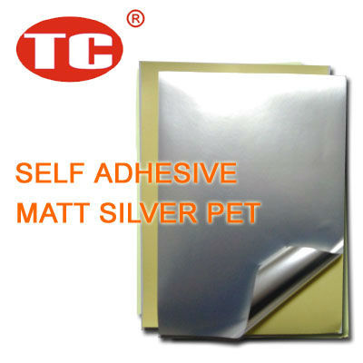 Self Adhesive Matt Silver PET Film 25Microns