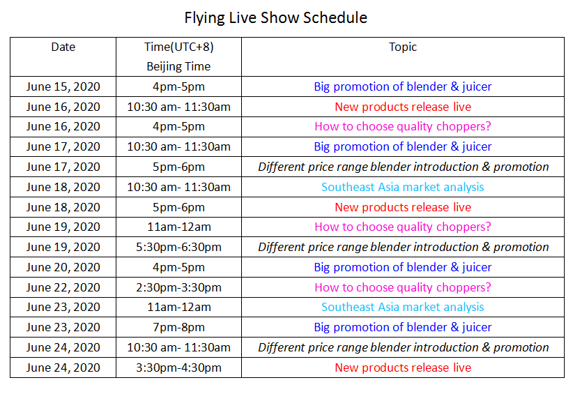 live show schedule