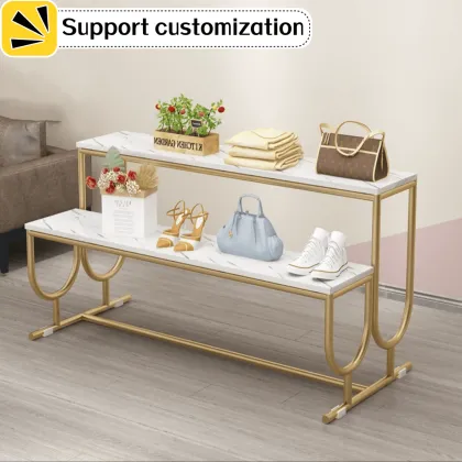 Chrome and Gold Clothing Display Racks for Boutique Shops