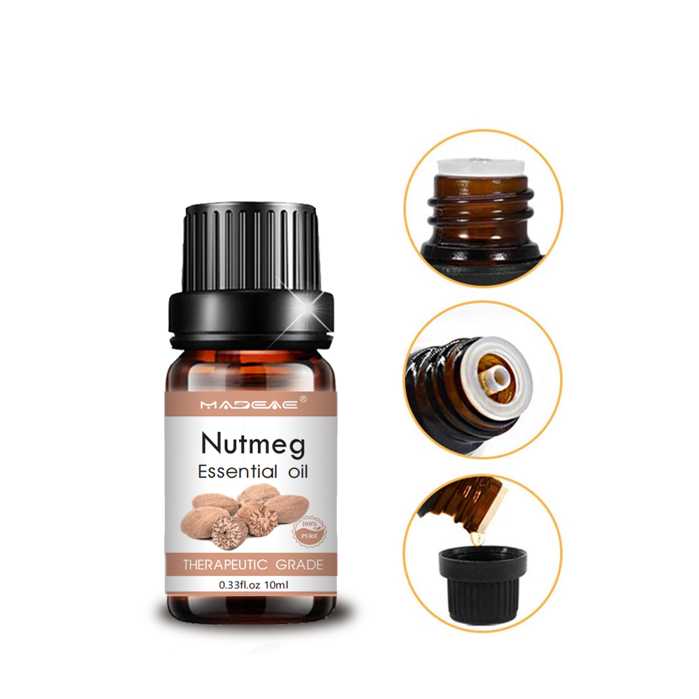 Safi asili 10ml nutmeg muhimu mafuta ya dondoo mafuta ya nutmeg