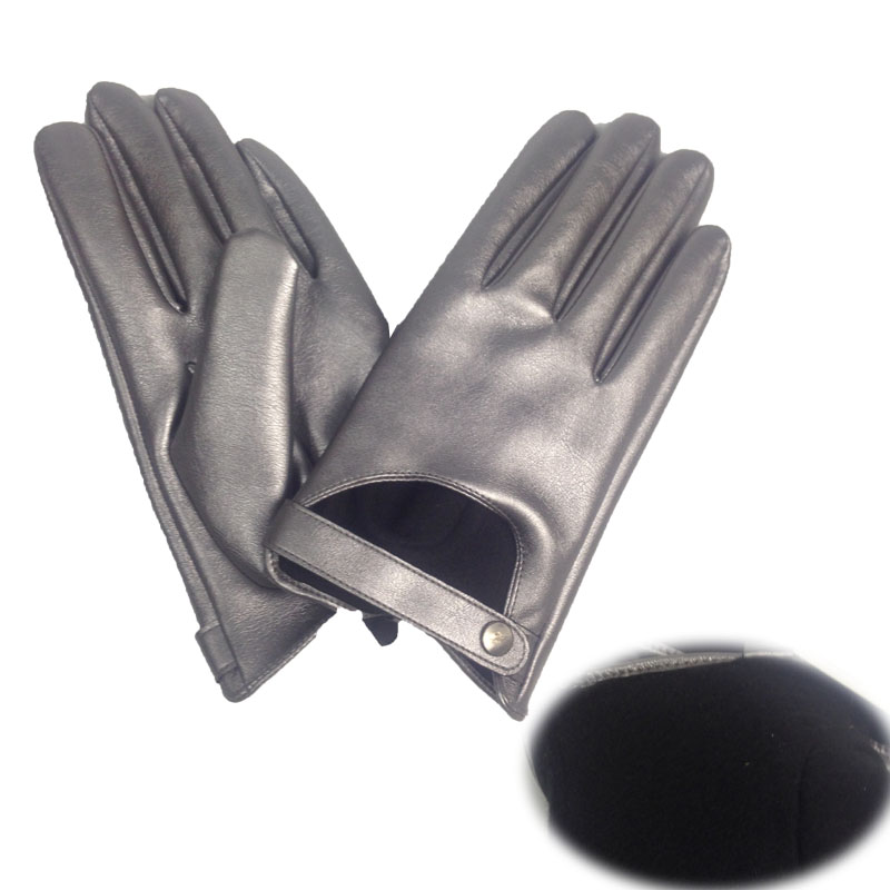 Dámske módne kožené rukavice s akrylom chrbtom