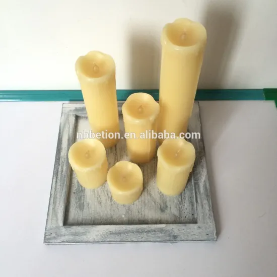 flameless led real wax candles with tray dripping led candle lights with tray led candles