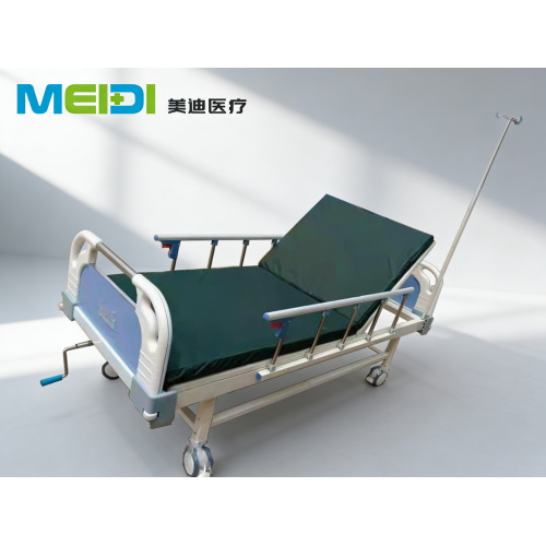 ABS Perforated Semi-Electric Nursing Bed, 6-Speed Side Rails, Steel Crank Handle, Medical Care Bed