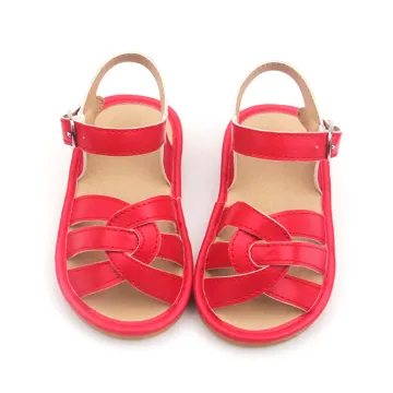 Beautiful Baby Leather Sandals Sqeaky Baby Shoes