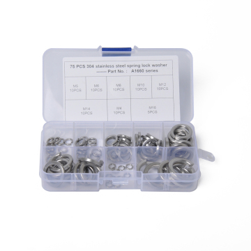 BAJUTU 75Pcs Stainless Steel Ultra Thin Washer Metal Hardware Accessories Flat Washer Spring Lock For Screws And Bolts