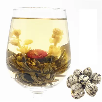 Wholesale Chinese Handmade White Jasmine Flower Tea Blooming Tea Ball