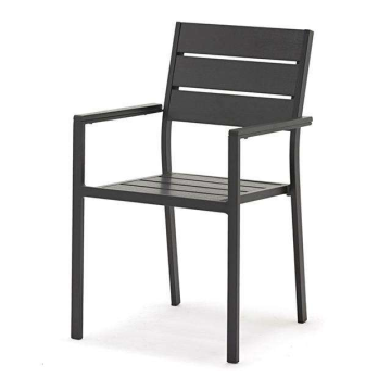Aluminum Patio Armchair Modern Aluminum Slatted Outdoor Chair Factory
