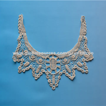 Embroidered Lace Collar for Women's Garments, Made of Polyester Material, Customized Designs