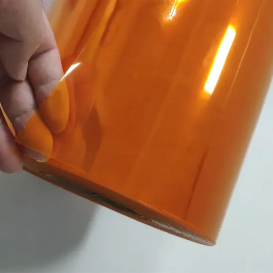 Transparent PVC film orange color 250mic pharma grade