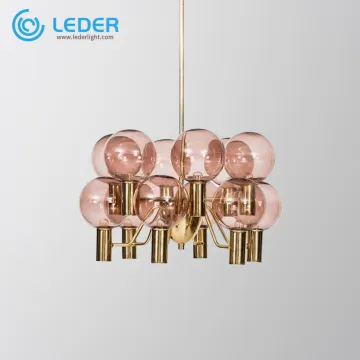 LEDER Pink Glass Vintage Chandelier