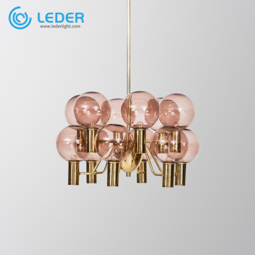 Lustre Vintage en Verre Rose LEDER