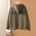 Casual Loose Hoodie Jacket Kvinna