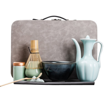 Song Dynasty Ceramic Tea Ware Set with Matcha Whisk and Jianzhan for Tea Powder