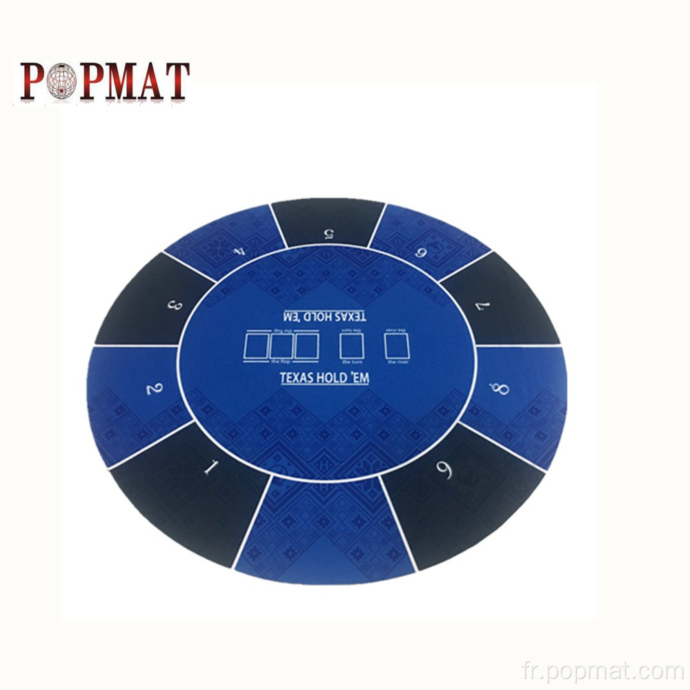 Tapis de poker de jeu personnalisé en caoutchouc rond