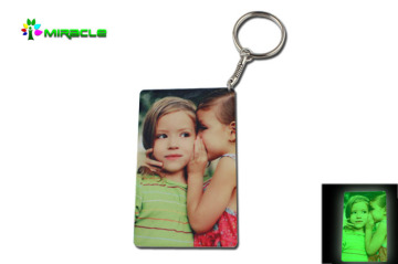 Sublimation Luminous ploymer keychain,sublimation keychain-Square