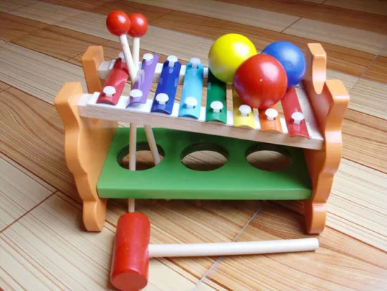 Wooden Tiger Hammer Bench With Xylopbone - Hamaster