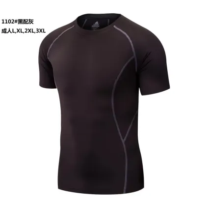 2016 Blank Fitness Short Sleeve O Neck Plain sportswear Fitness Shirt Fitness clothes with size chart