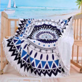 organic travel round beach towel with fringe