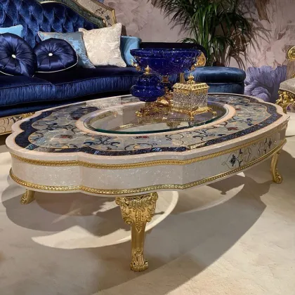 Antique European-style Handmade Shell Art Inlaid Sofa