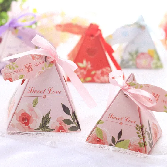 Pyramid european wedding souvenir candy box
