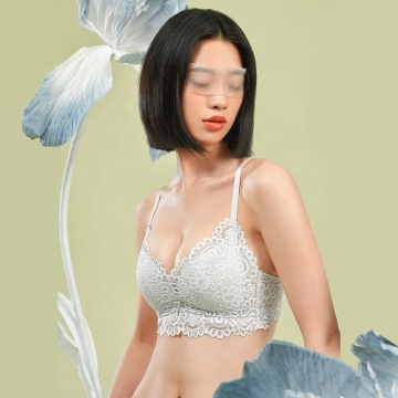 Cakupan penuh renda nirkabel wanita bra portabel
