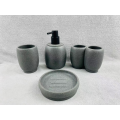 Customized grey resin bathroom accessory set