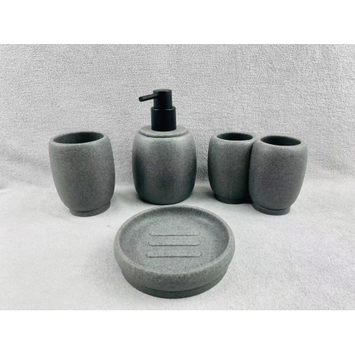 Customized Grey Resin Badezimmer -Zubehör -Set