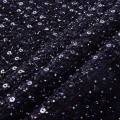 100% poliester tenunan black metallic paillettes tweed fabric