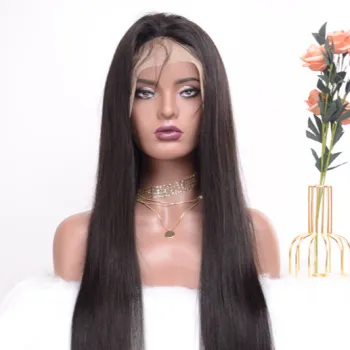 Cheap Straight Raw Peruvian Virgin Human Hair Transparent remy glueless full lace frontal wig vendor