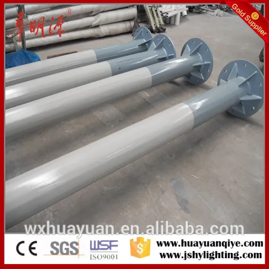 Steel round conical street application lighting columns