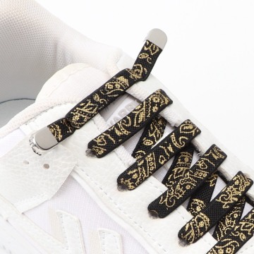 AF1 Cashew Printed Flower Elastic Laces - No Tie Shoelaces for Sports Sneakers
