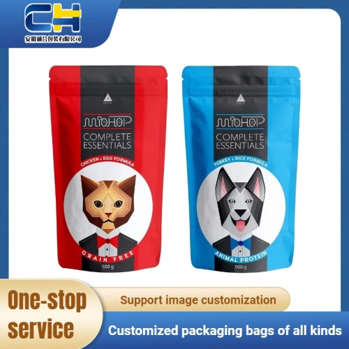 Прочная упаковка корма для домашних животных с надежной застежкой-молнией