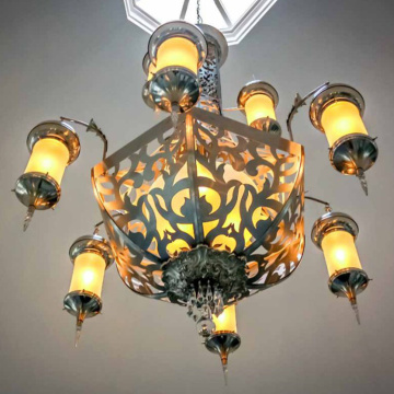 Mosque project brass customized led chandelier light