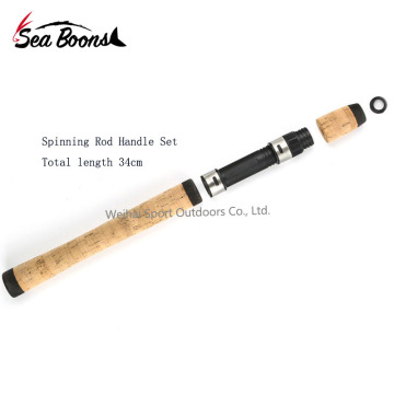 DIY Spinning Fishing Rod Components: VSS Reel Seat with Cork Grips and Custom Jacket