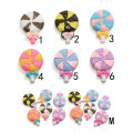 Commercio all&#39;ingrosso dolce lecca-lecca con perline in resina bowknot flatback caramelle colorate cibo fai da te decorazione charms gioielli fatti a mano