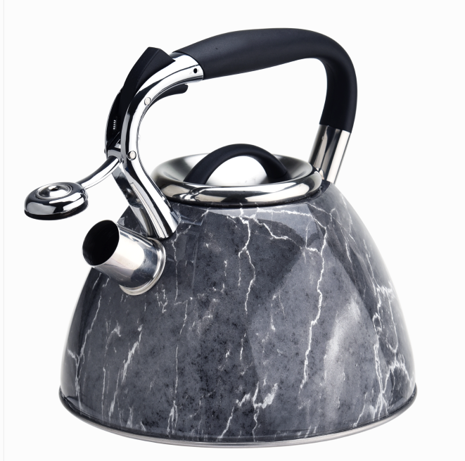 Whistle Grey Marble Tea Pot