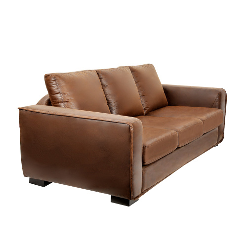 Factory direct sale custom villa living room vintage style lounge couch luxury leather sofa