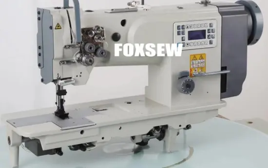 Direct Drive Double Needle Compound Feed Heavy Duty Lockstitch Sewing Machine