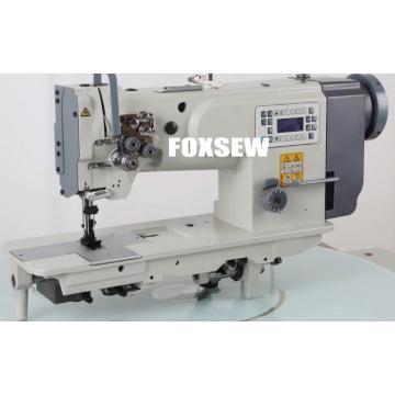 Machine de couture à coussin de verrouillage à double aiguille à double aiguille à conduite directe