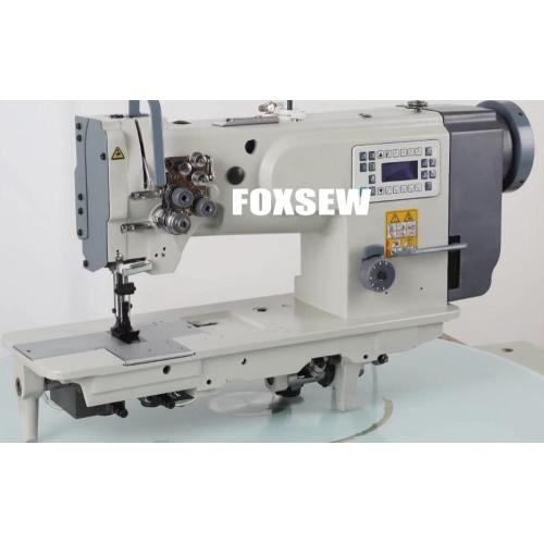 Direct Drive Double Needle Compound Feed Heavy Duty Lockstitch Sewing Machine